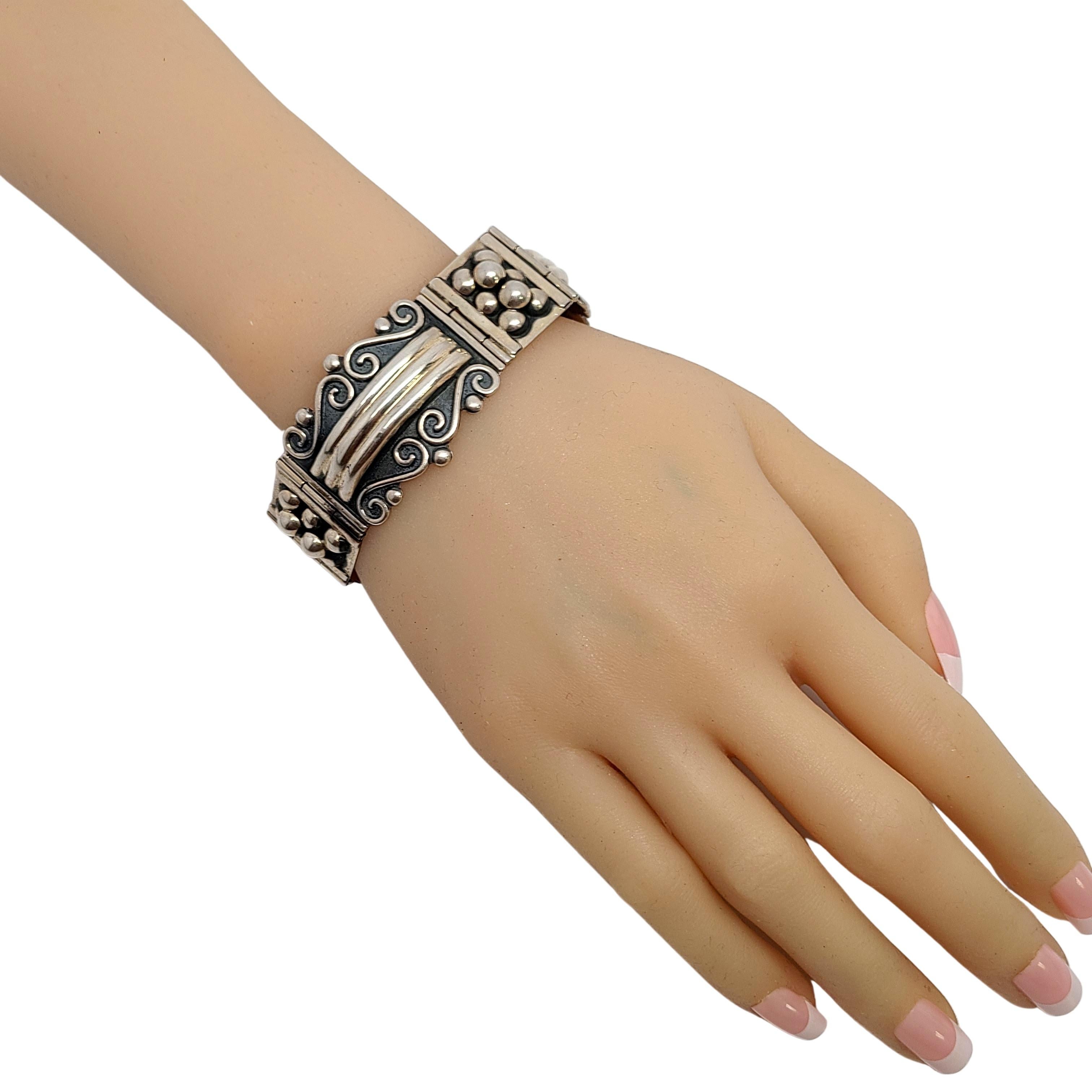 CII Mexico Sterling Silver Panel Link Bracelet For Sale 2