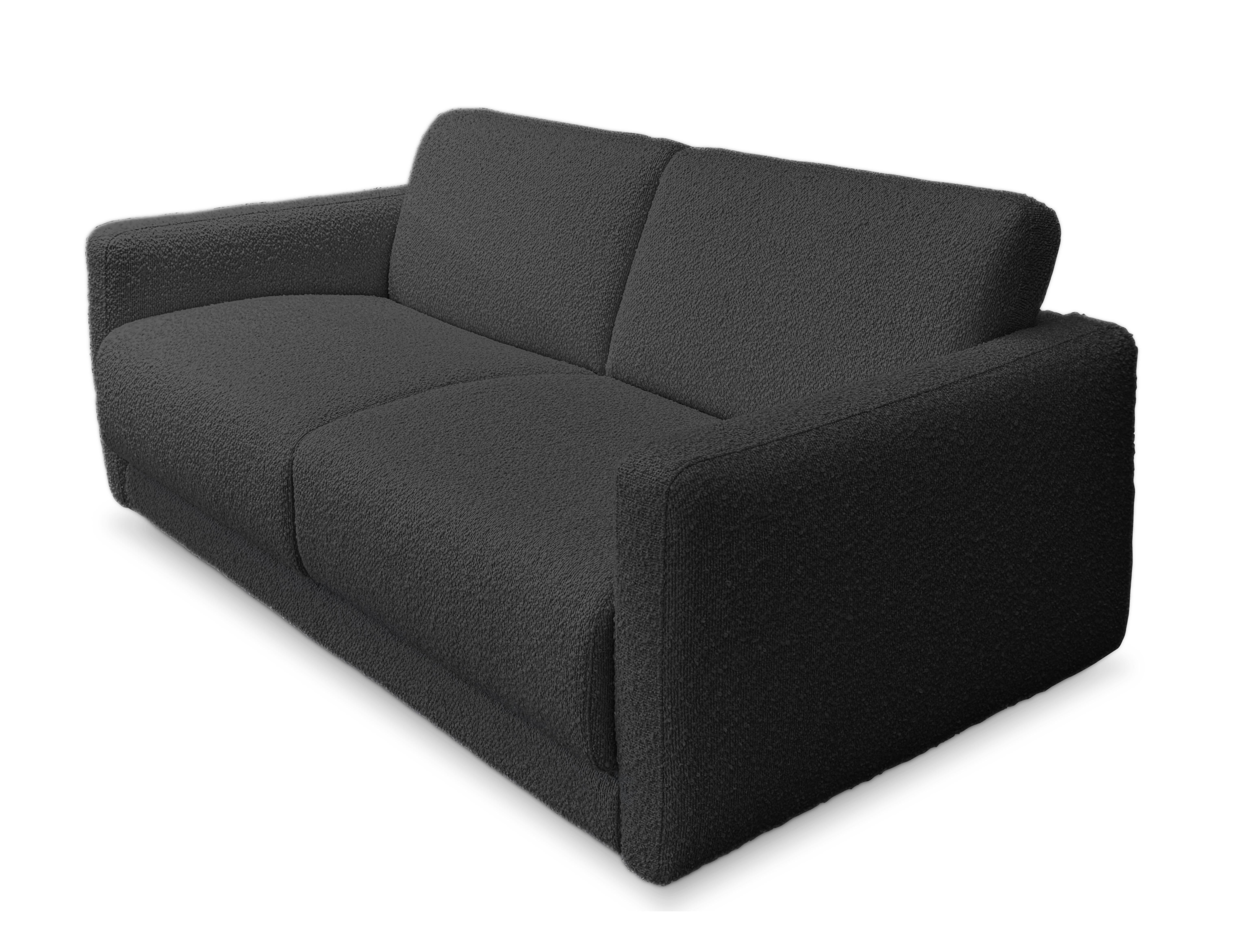 Cilantro sofa bed in graphite boucle finish, Italian mechanism, 15cm mattress (Polnisch) im Angebot