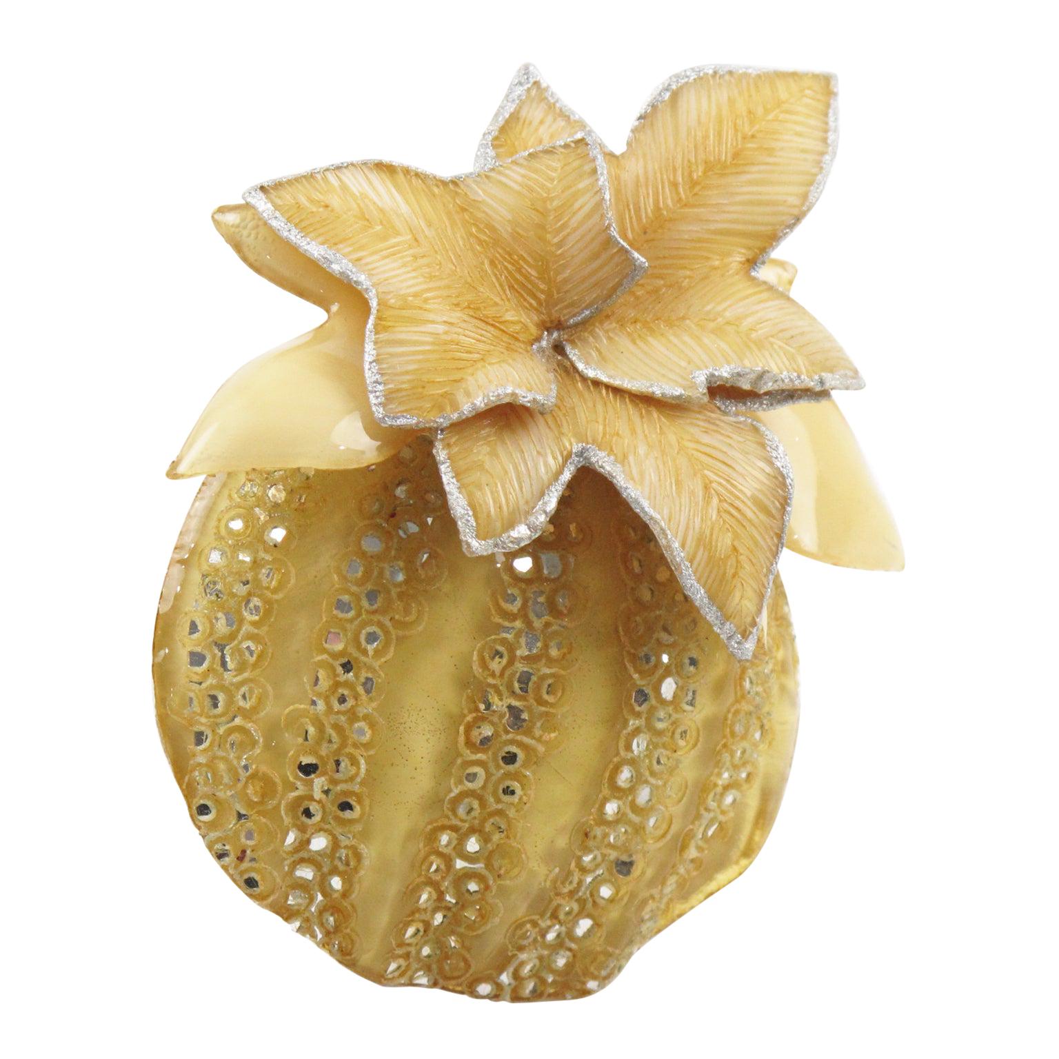 Cilea Paris Fantasy Yellow Pumpkin Resin Pin Brooch For Sale