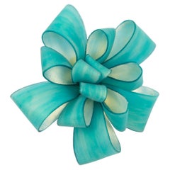 Cilea Paris Giant Turquoise Resin Dimensional Ribbon Brooch