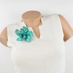 Cilea Paris Giant Turquoise Resin Ribbon Brooch