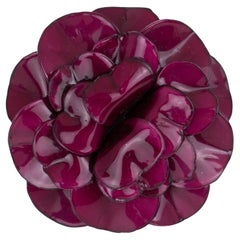 Cilea Paris Purple Red Floral Resin Pin Brooch