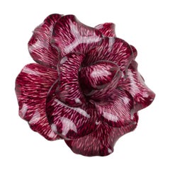 Cilea Paris Resin Pin Brooch Burgundy Poppy Flower