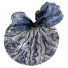 Cilea Paris Silver and Blue Dimensional Pumpkin Resin Brooch
