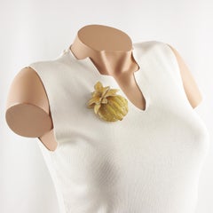 Cilea Paris Yellow and Glitter Pumpkin Resin Brooch