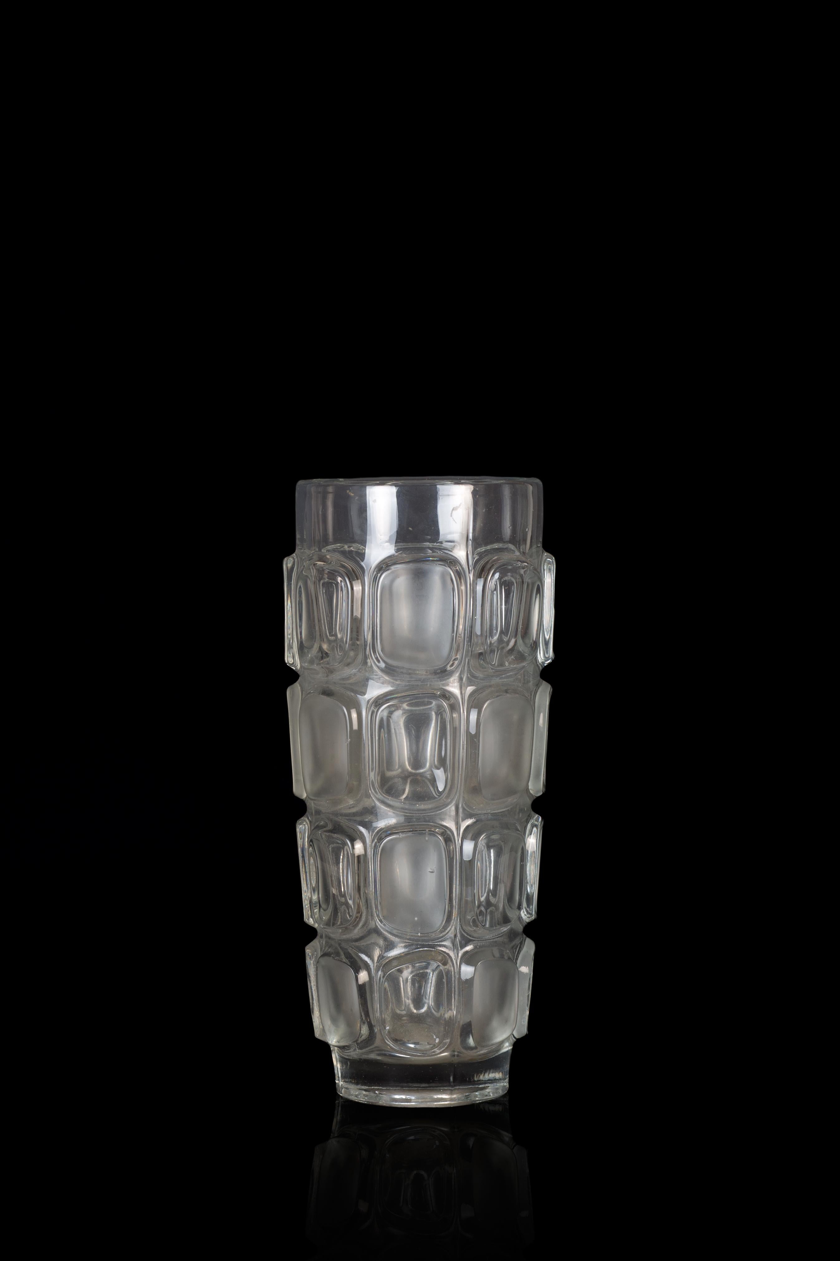Cylindrical Glass Vase, Italy, 1970s In Good Condition For Sale In Roma, IT