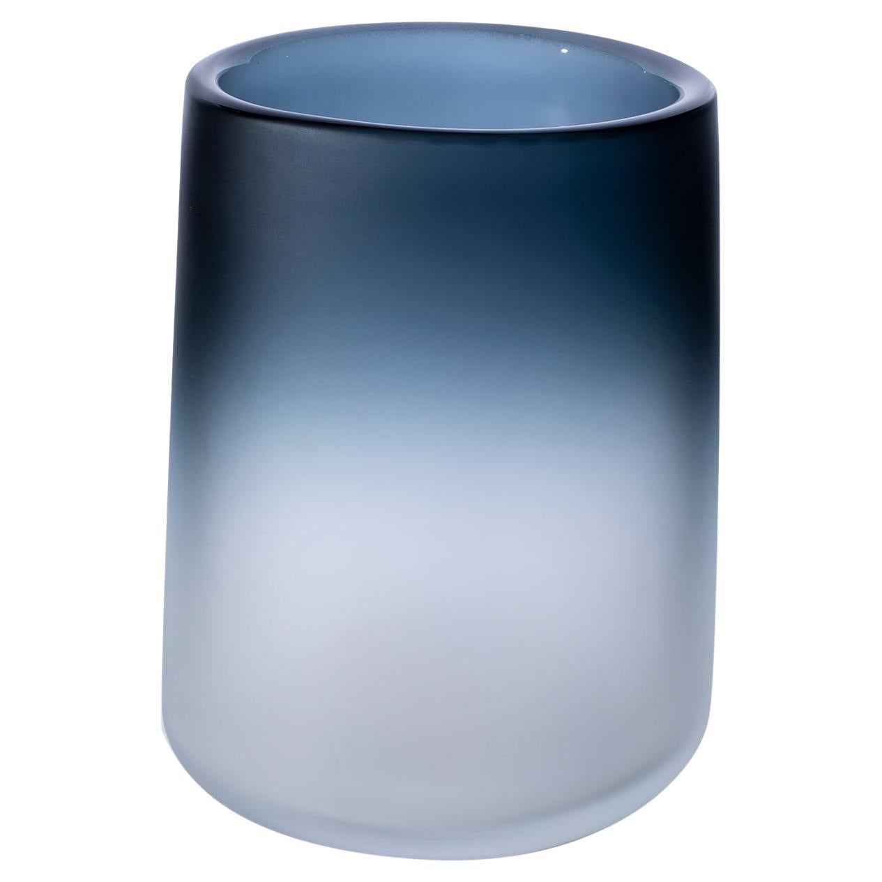 Modern Blue Crystal Vase For Sale at 1stDibs