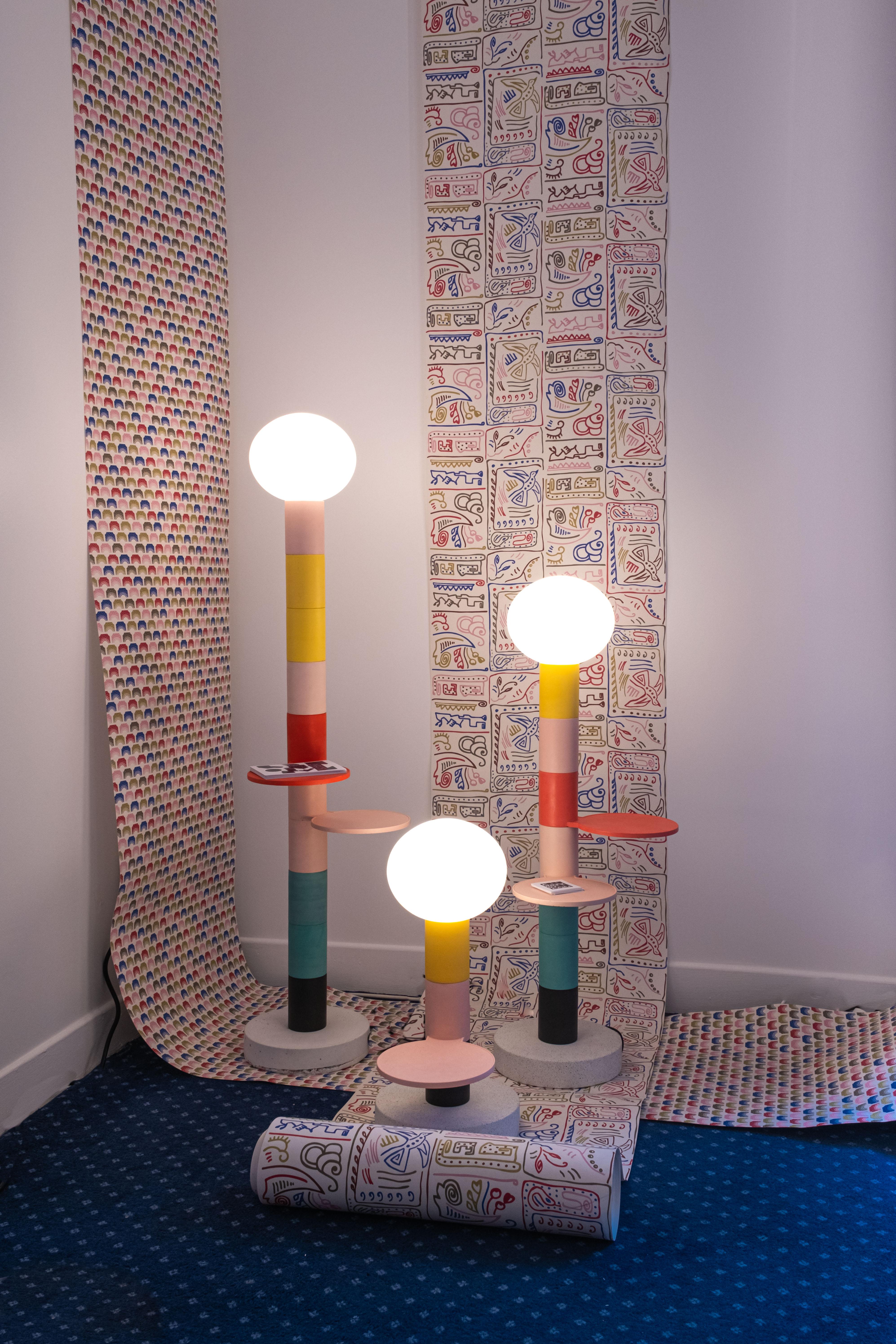 French Ciluzio Lisa by AAMA Design / Modular Pop Floor Lamp Made by Hand in France For Sale
