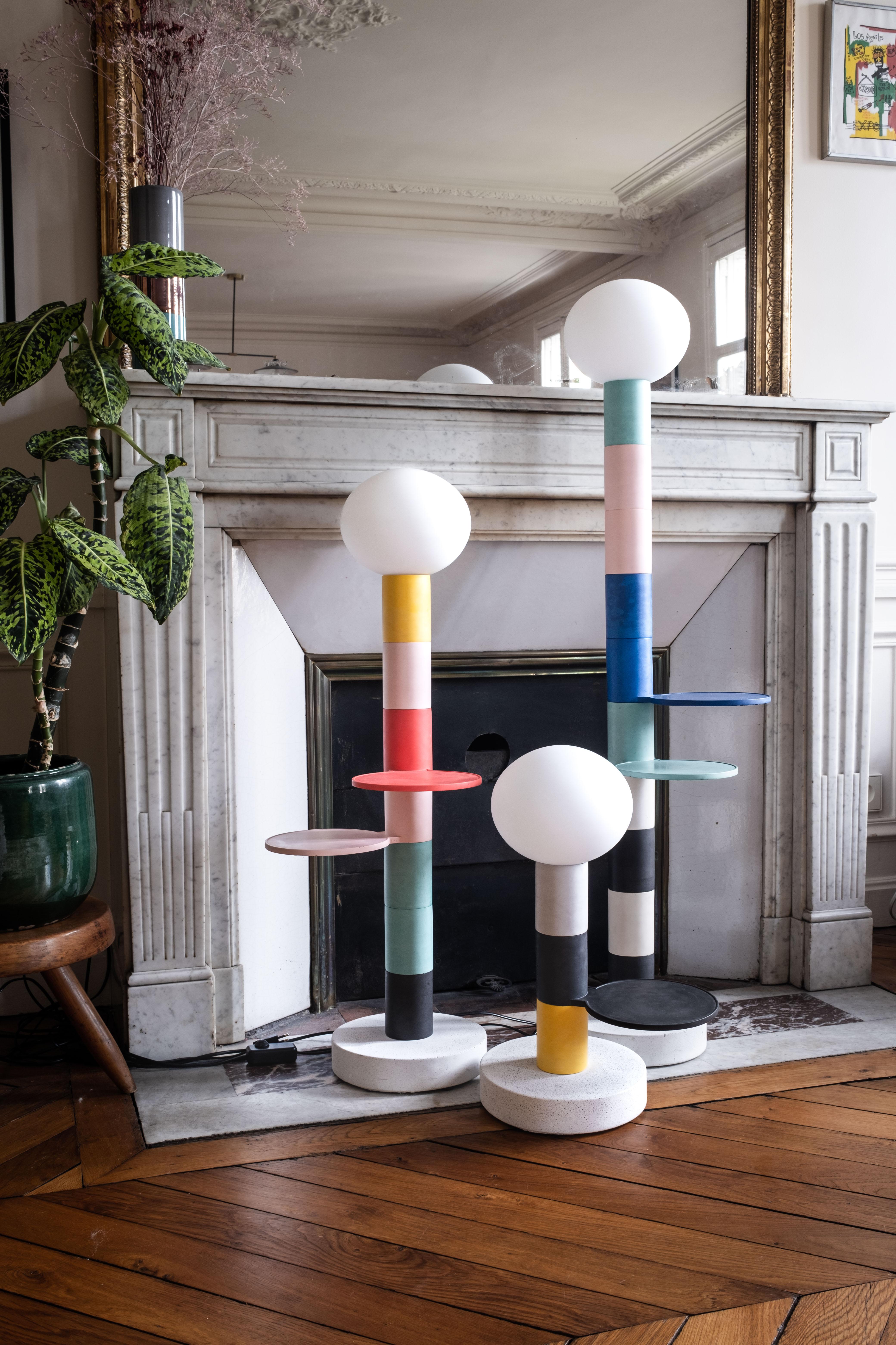 Sandblasted Ciluzio Lisa by AAMA Design / Modular Pop Floor Lamp Made by Hand in France For Sale