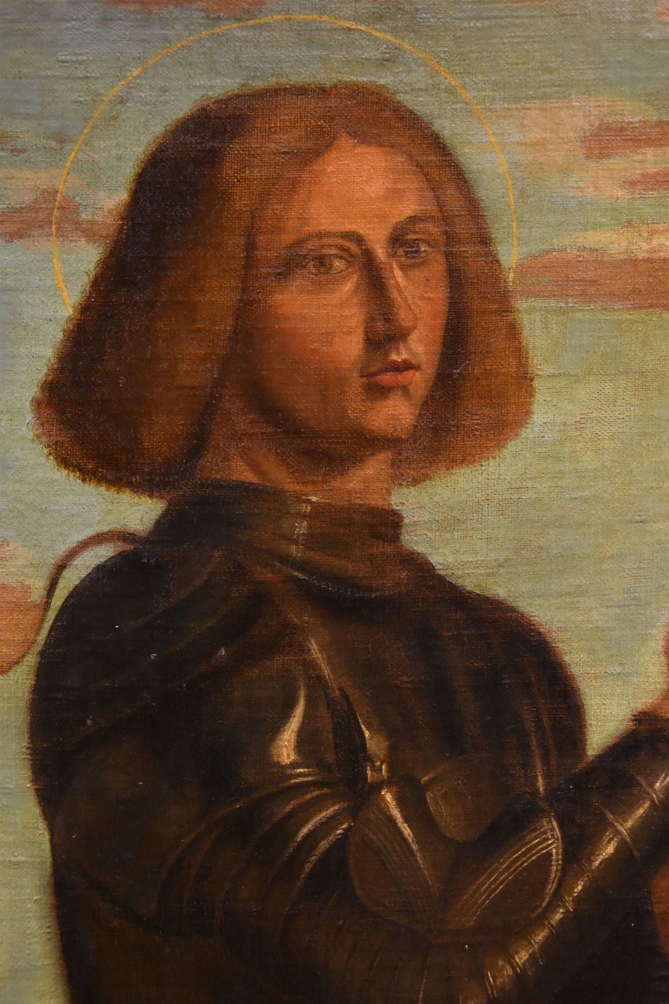 Saint George 17/18. Jahrhundert Gemälde Cima Da Conegliano Oli auf Leinwand Alter Meister im Angebot 7