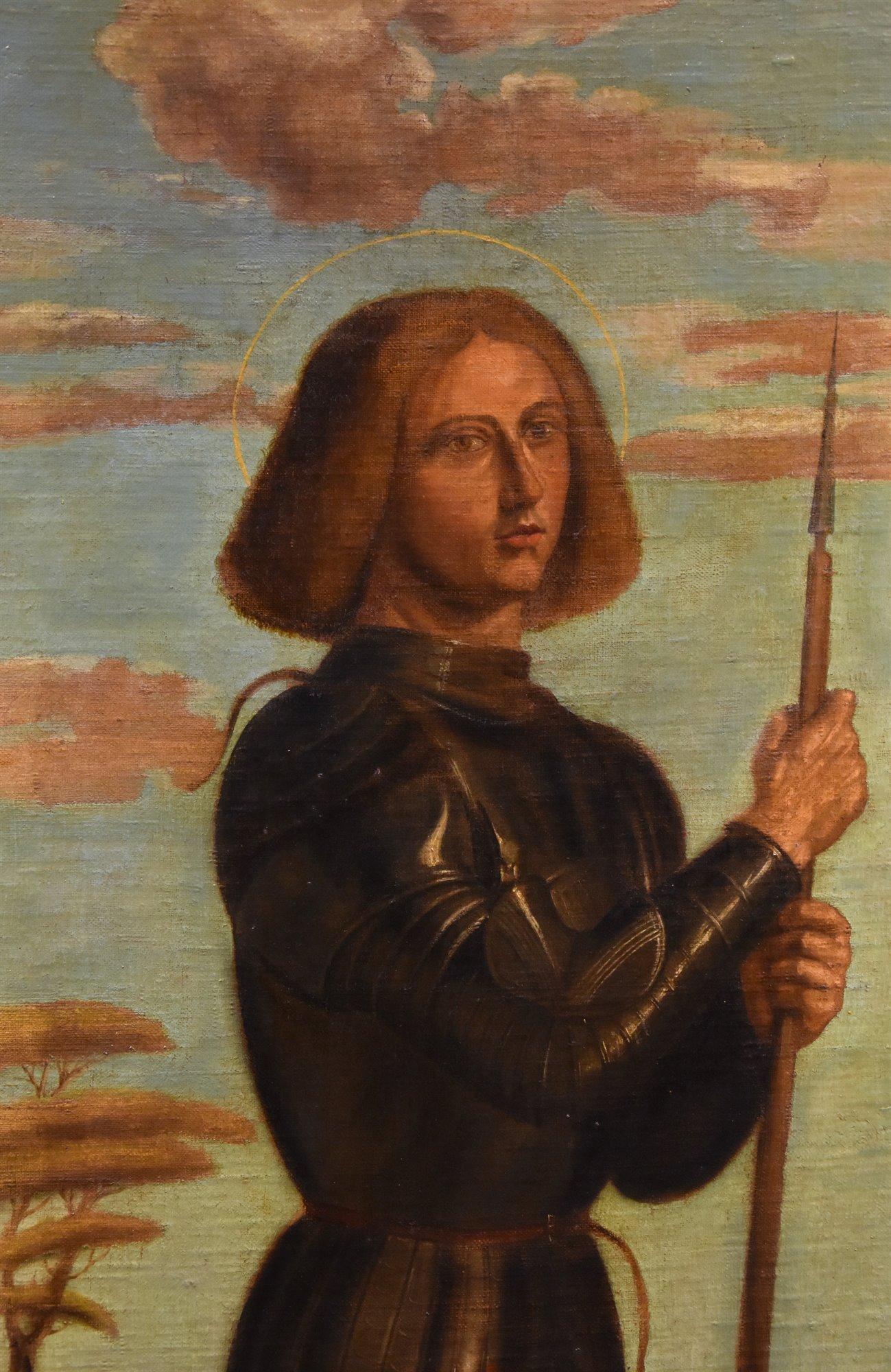 Saint George 17/18. Jahrhundert Gemälde Cima Da Conegliano Oli auf Leinwand Alter Meister im Angebot 6