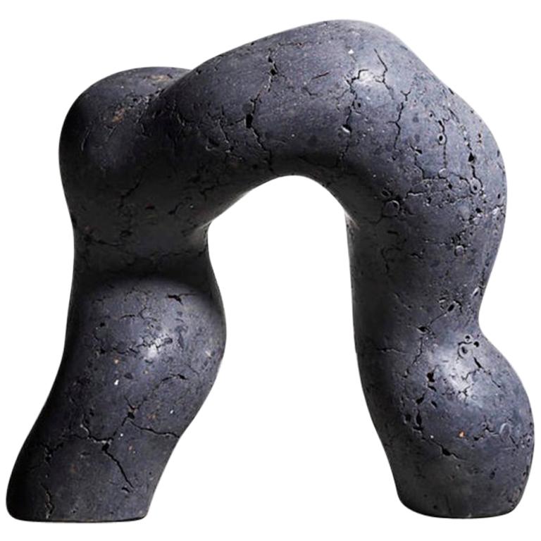 Contemporary Grey Black Volacnic Stoneware Ceramic "Cimal" by Claudi Casanovas 