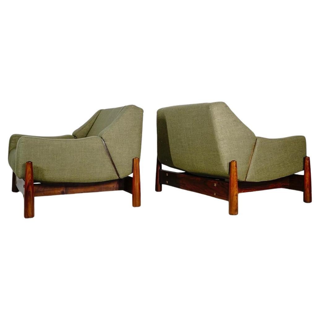Cimo S/A Pair of Armchairs B-082, 1960s in Caviúna. Brazilian Modern Furniture