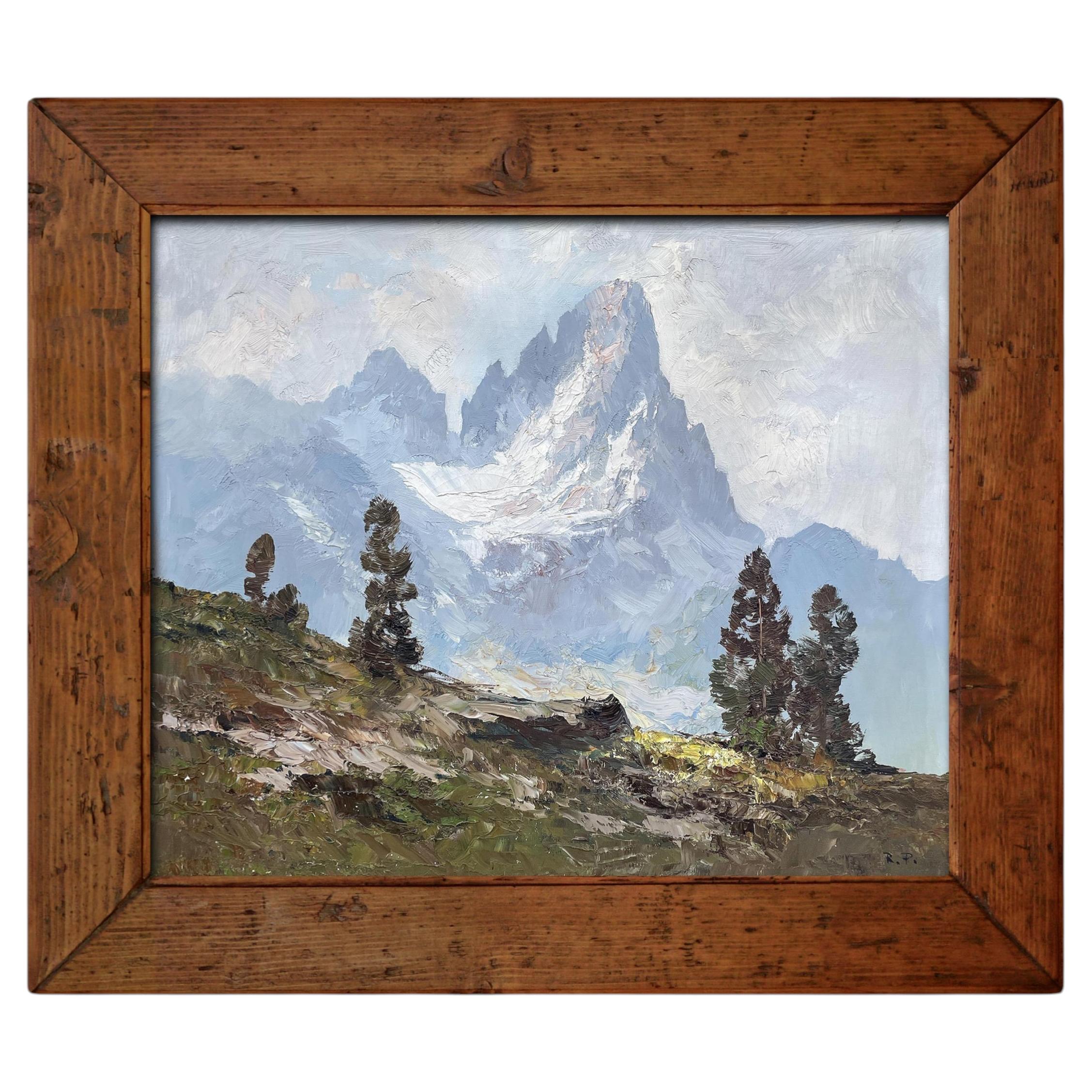 "Cimon della Pala" - Alpine Landscape Painting of the Dolomites