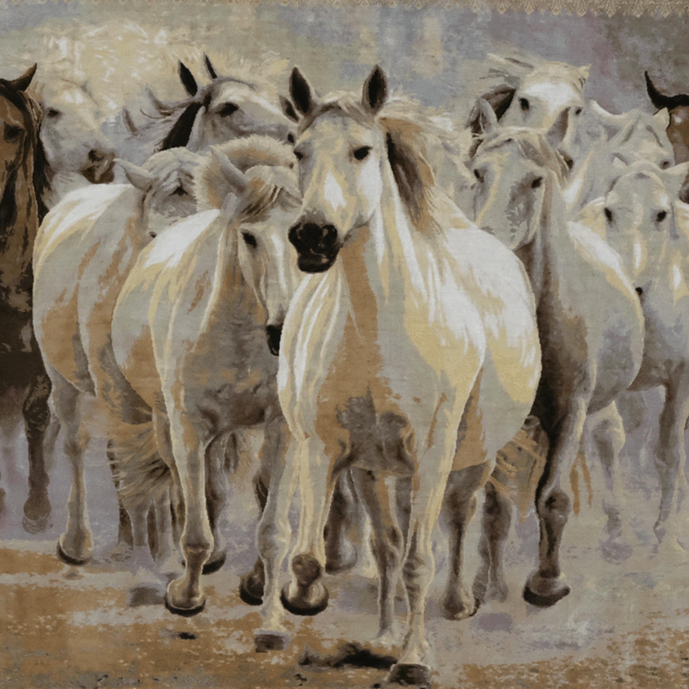 Turco Tappeto di seta pittorico firmato Cinar - Tappeto Cinar del XX secolo in vendita