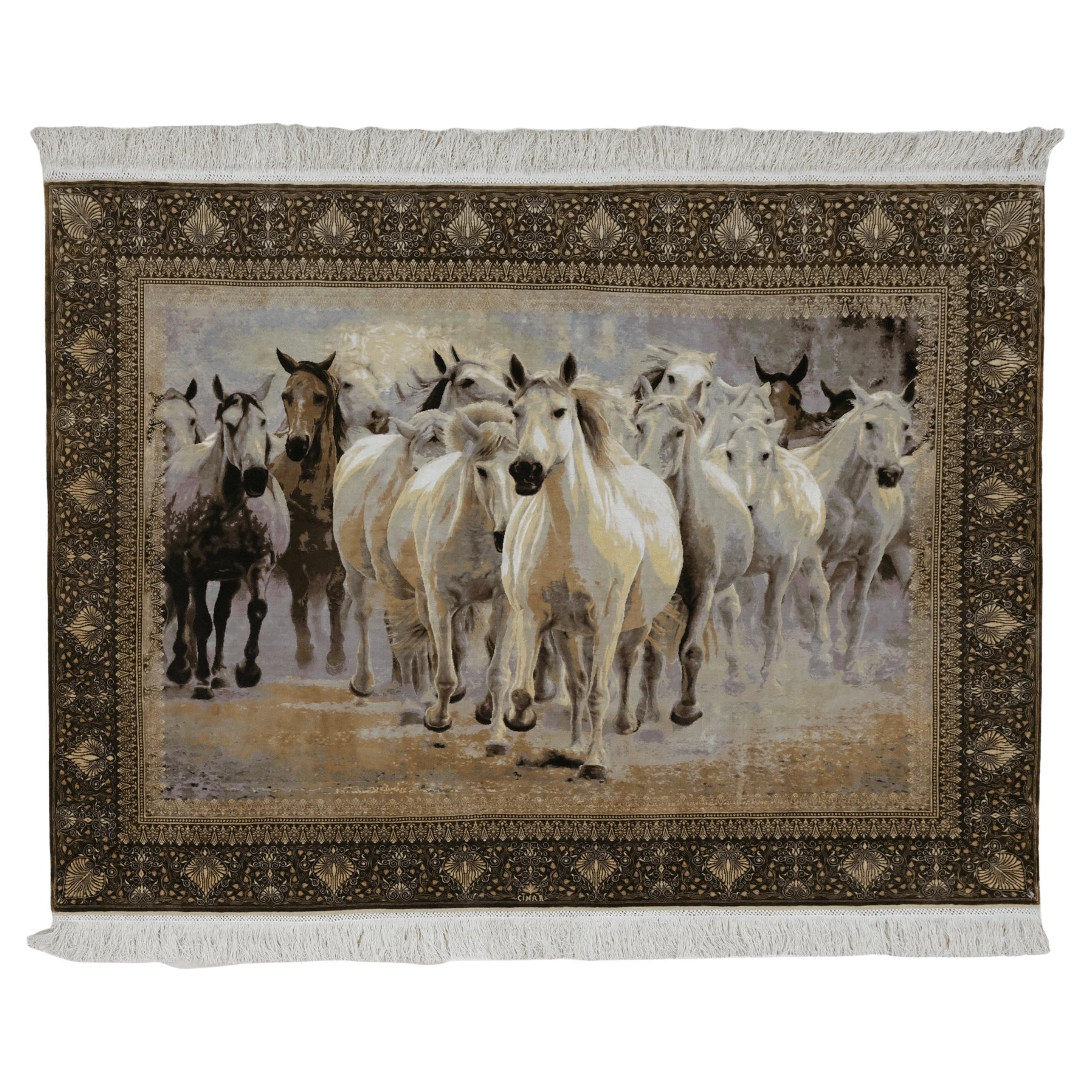 Tappeto di seta pittorico firmato Cinar - Tappeto Cinar del XX secolo