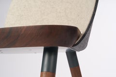 Cinch Chair, Melton Wool, Wood Seat and Eco-Friendly Powder Coated Steel Support