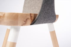 Cinch Chair, Melton Wool, Wood Seat and Eco-Friendly Powder Coated Steel Support