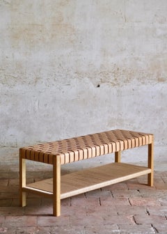 Cinch Russet Woven Leather Bench