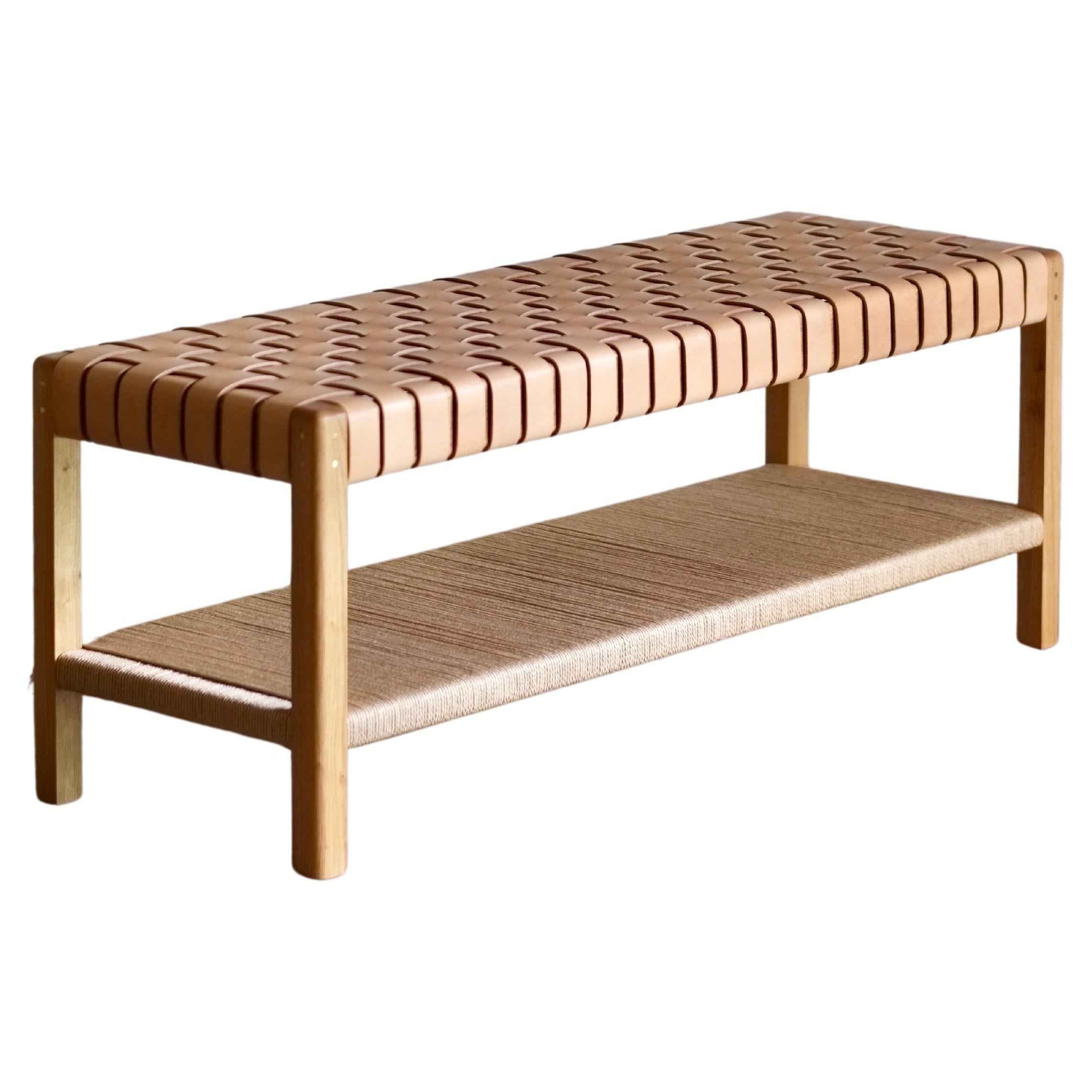 Cinch Russet Woven Leather Bench