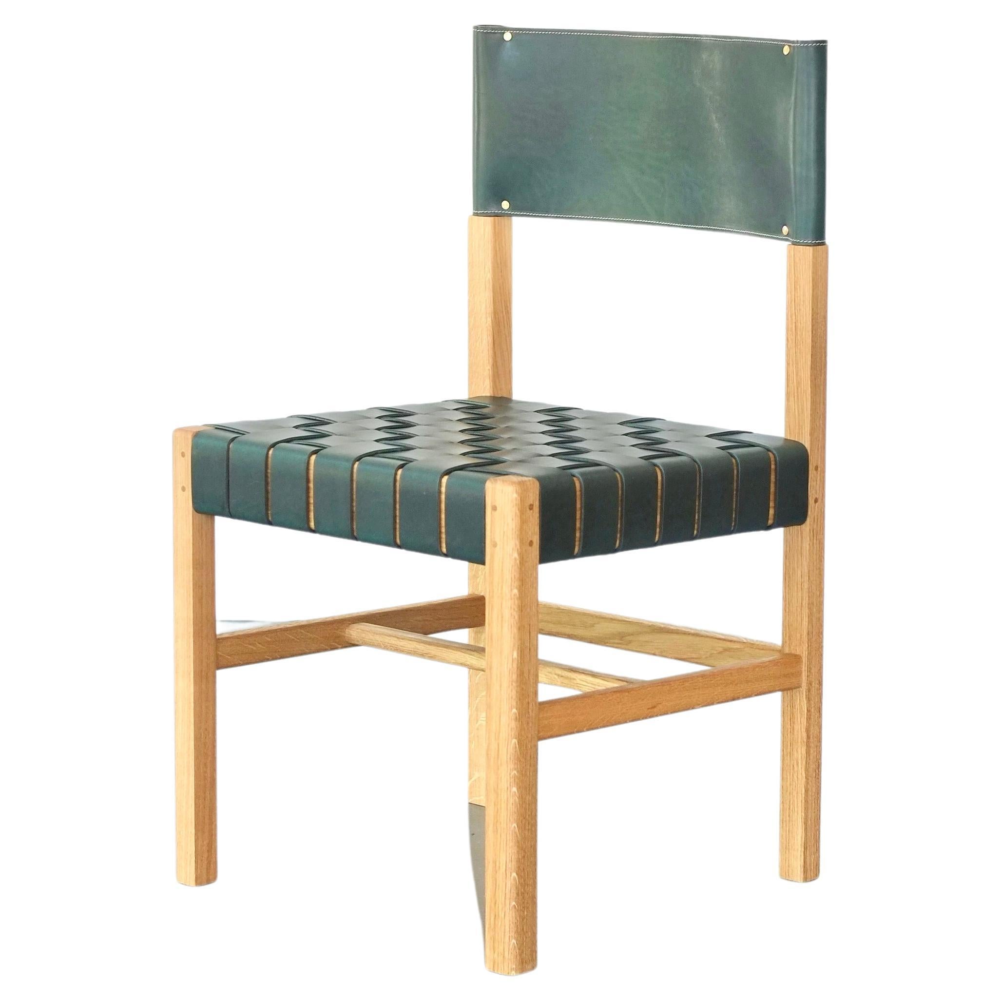 Cinch Siena, Stuhl aus gewebtem Bridle-Leder