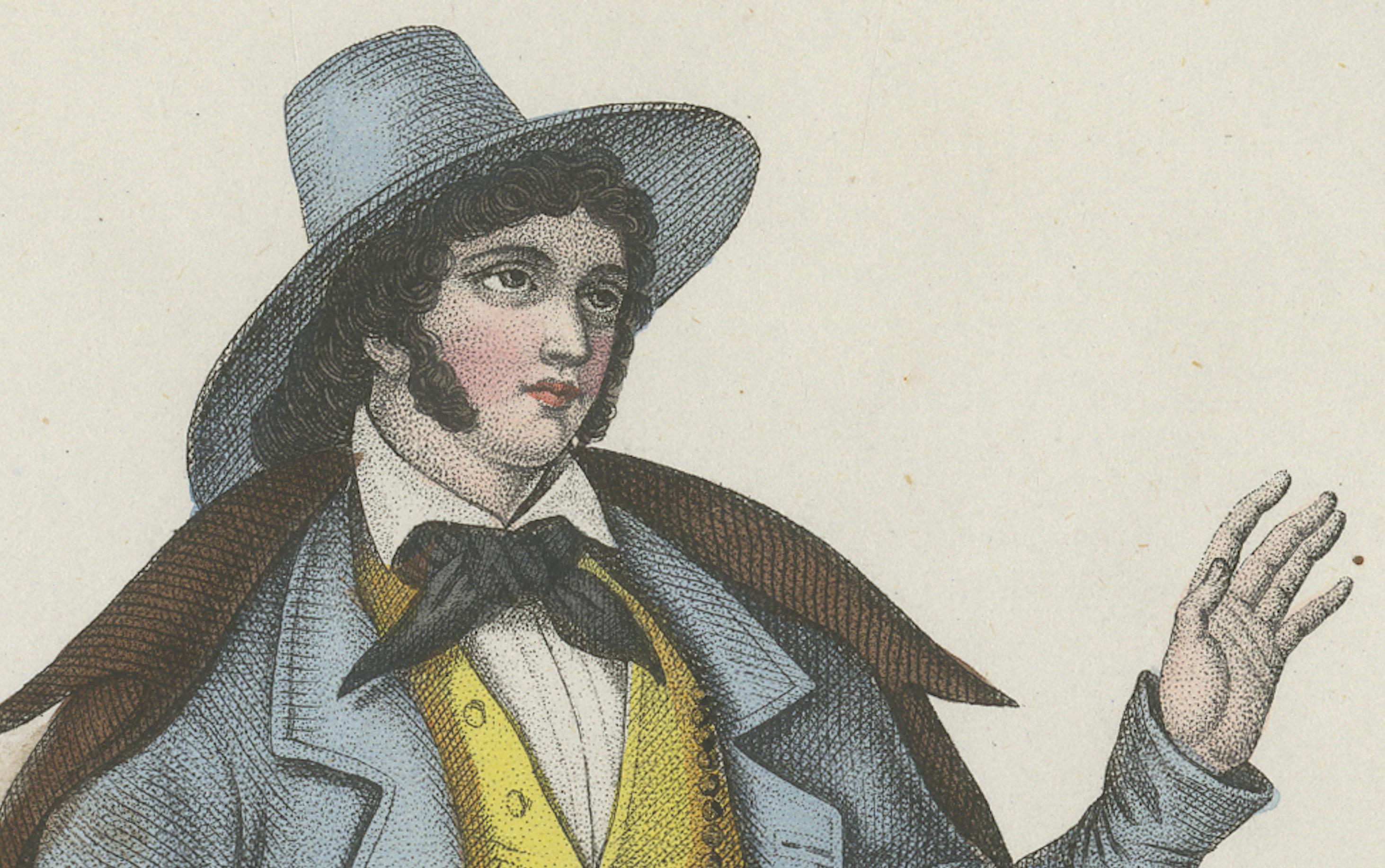 Cincinnati Costume Print – Antique Hand-Colored Lithograph, 1854 In Good Condition For Sale In Langweer, NL