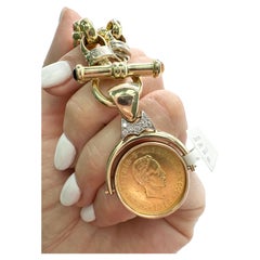 Collana con diamanti Cinco Pesos in oro 18KT