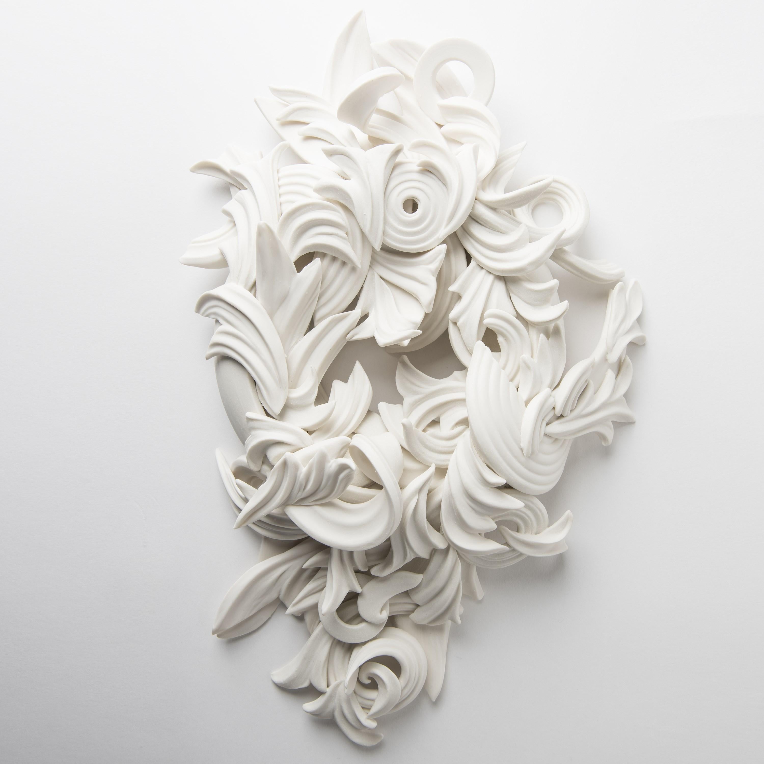 Organic Modern Cincture, a Unique Porcelain Architectural Wall Installation by Jo Taylor For Sale