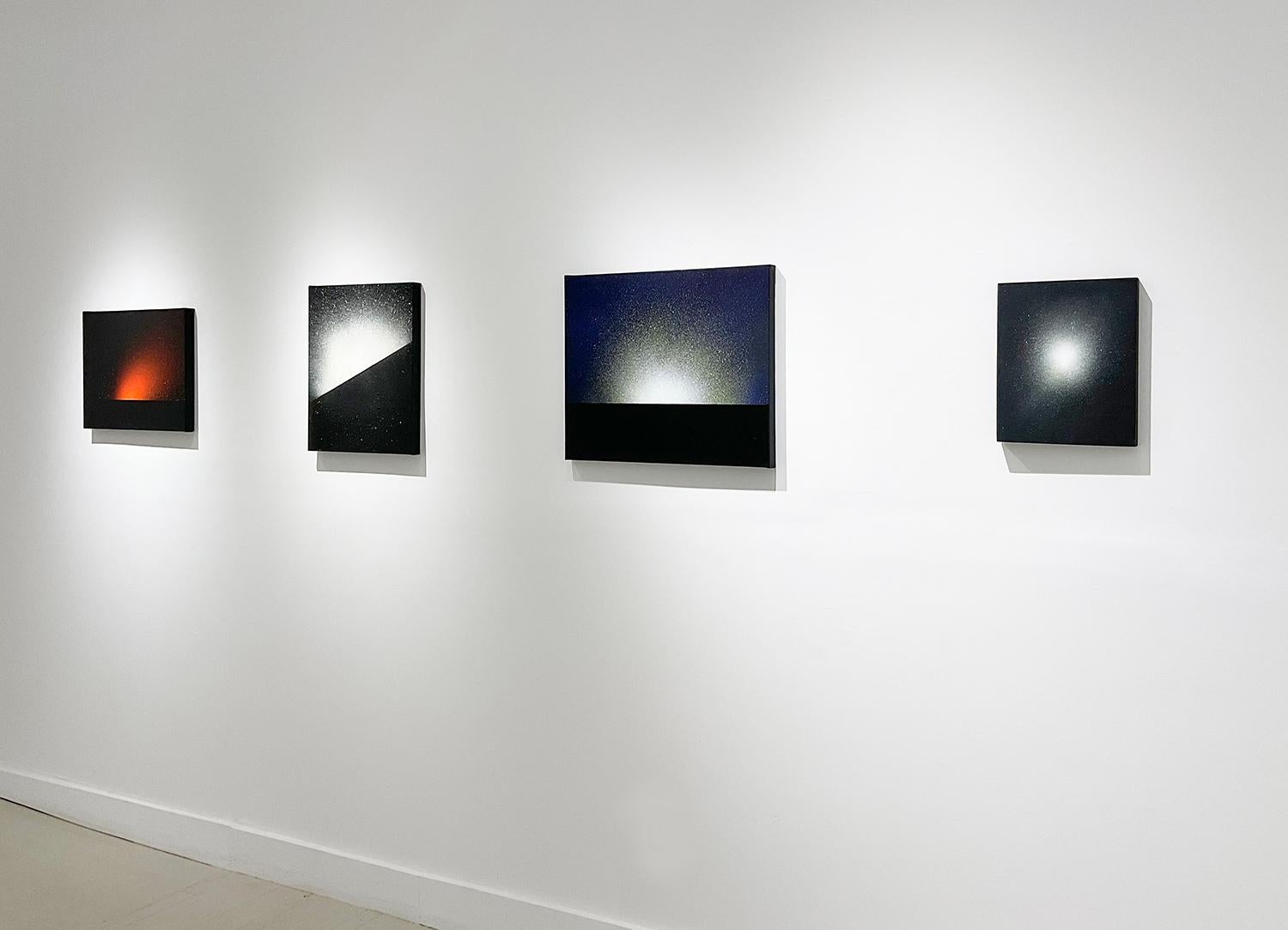 Eclipse (Zeitgenössisches abstraktes Gemälde auf Leinwand in Schwarz und Weiß) im Angebot 3