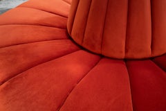 Cinderella Bourne Round Burnt Orange Velvet Settee by BJÖRK STUDIO