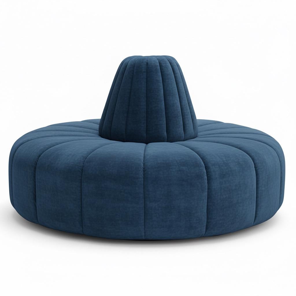 Velvet Cinderella Bourne Round Settee by Björk Studio - Custom Made to Order For Sale