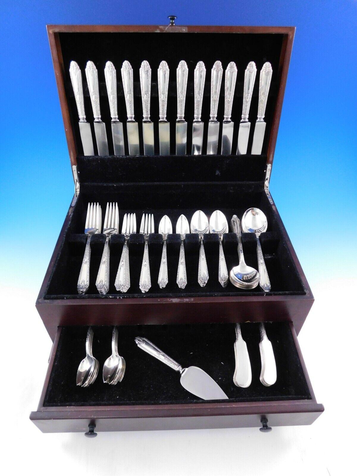 Stunning Cinderella by Gorham sterling silver Flatware set, 97 pieces. This set includes:

12 Knives, 8 1/2