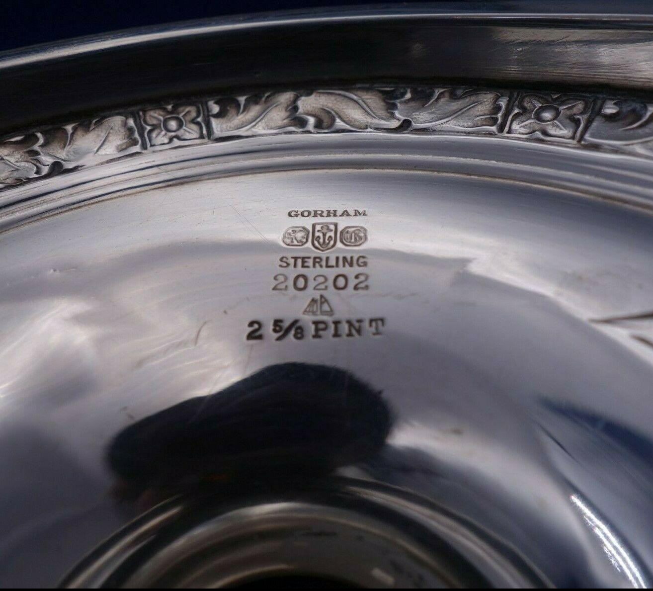 Service à thé de 7 pièces en argent sterling Cinderella by Gorham avec plateau en métal argenté en vente 7