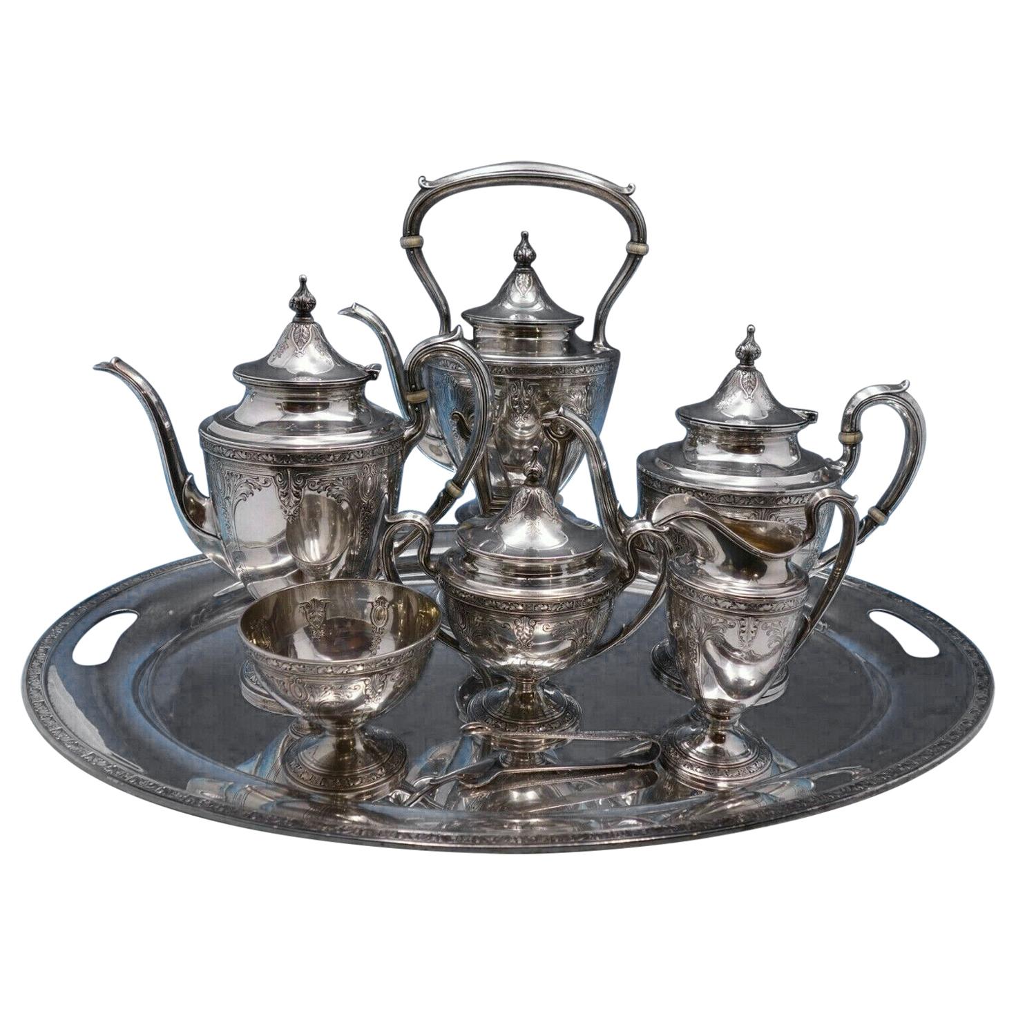 Cinderella by Gorham Sterling Silver Tea Set of 7 Piece with Silver Plate Tray