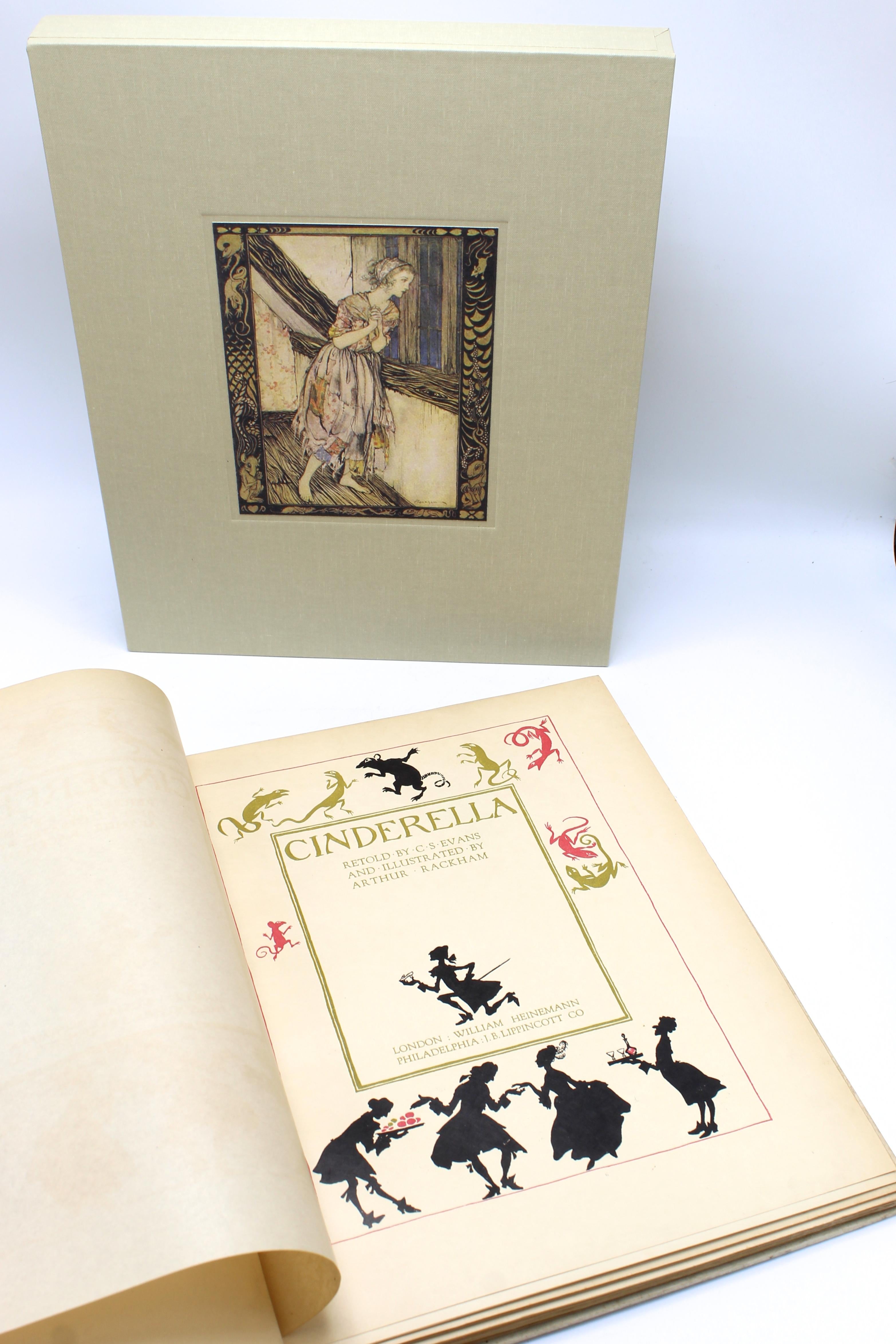 Early 20th Century Cinderella, C.S. Evans, Signed by Arthur Rackham, Limited Edition de Luxe, 1919