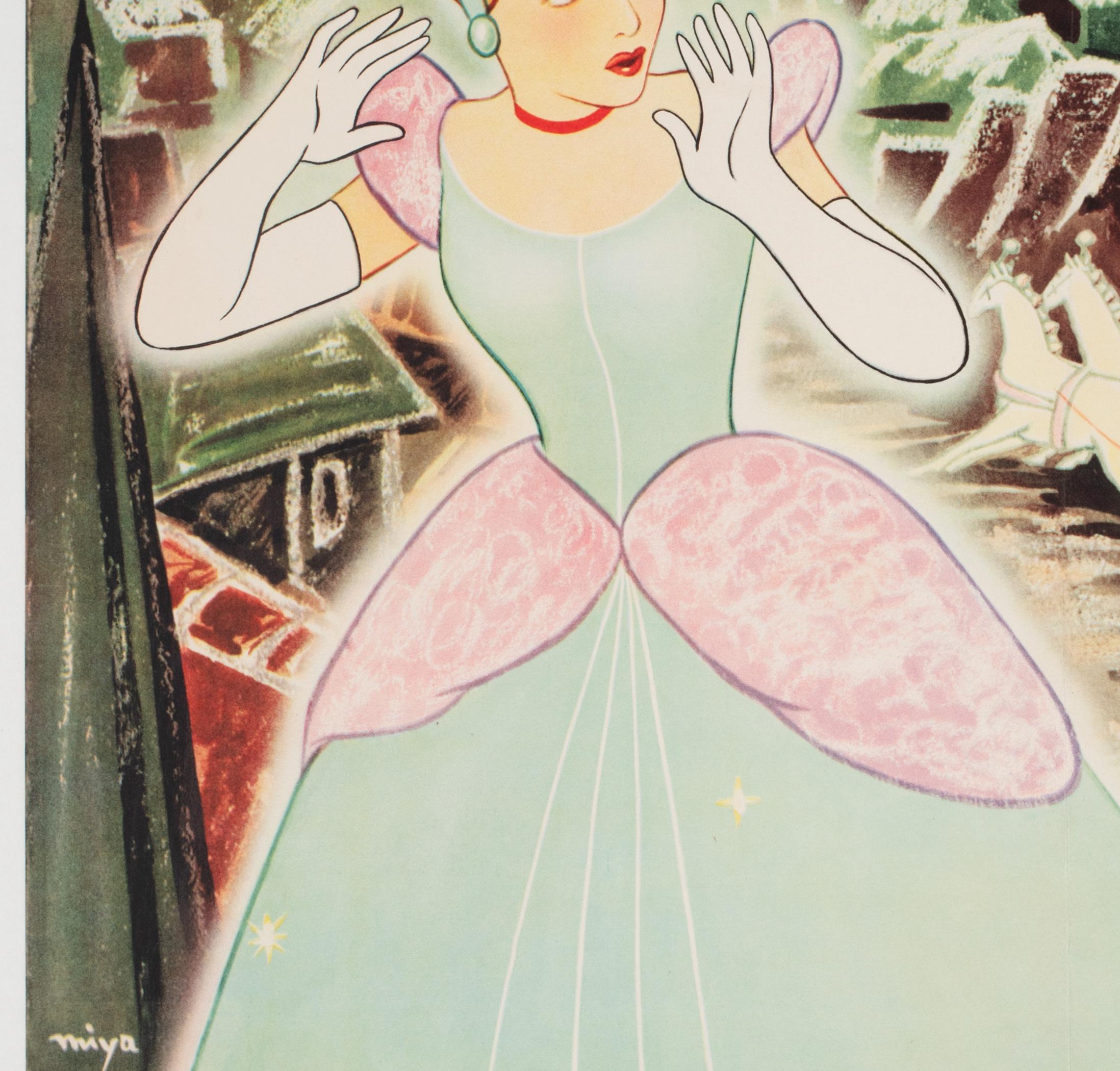 Cinderella R1950s Japanese B2 Film Movie Poster, Disney In Good Condition In Bath, Somerset