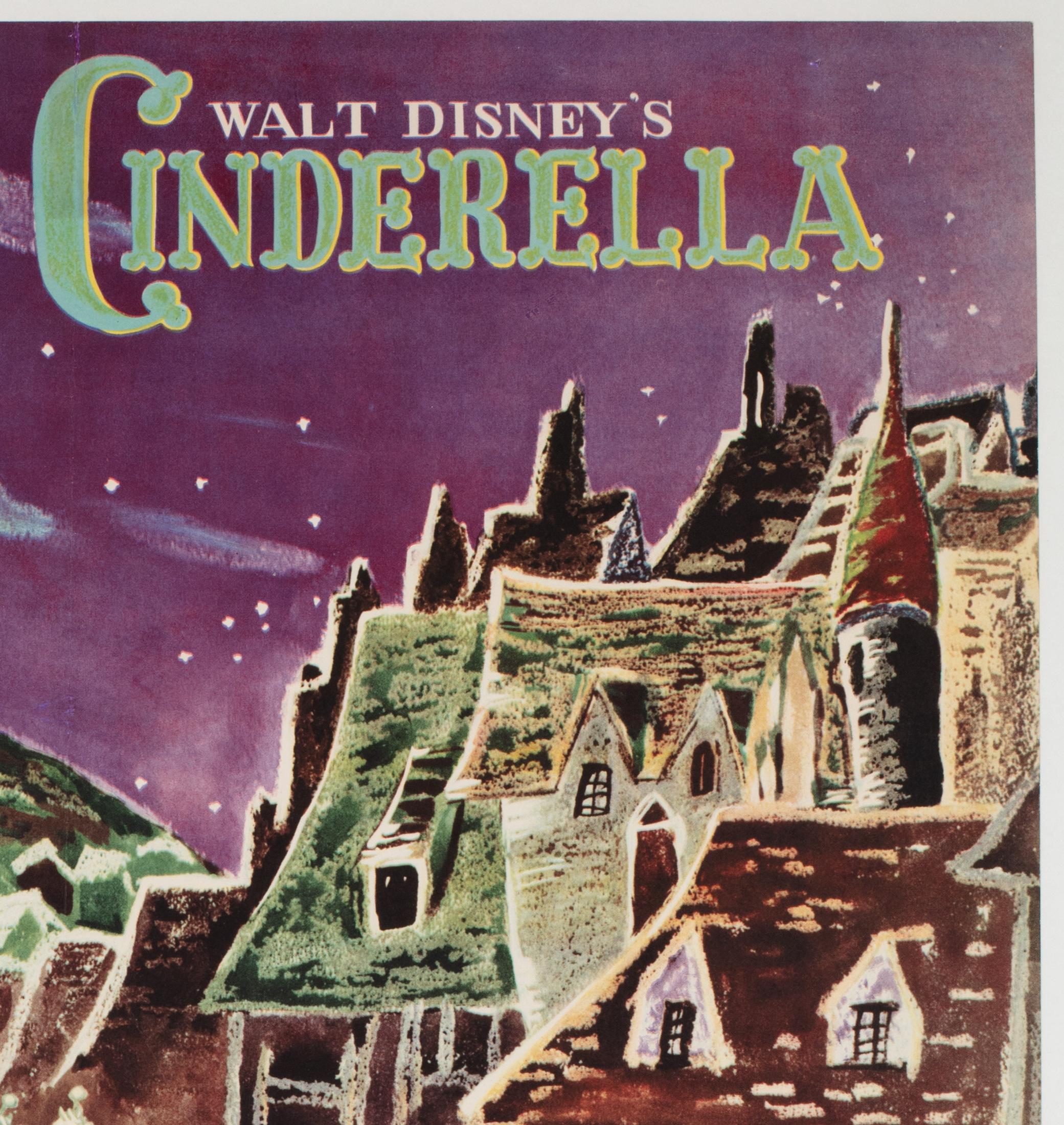 20th Century Cinderella R1950s Japanese B2 Film Movie Poster, Disney