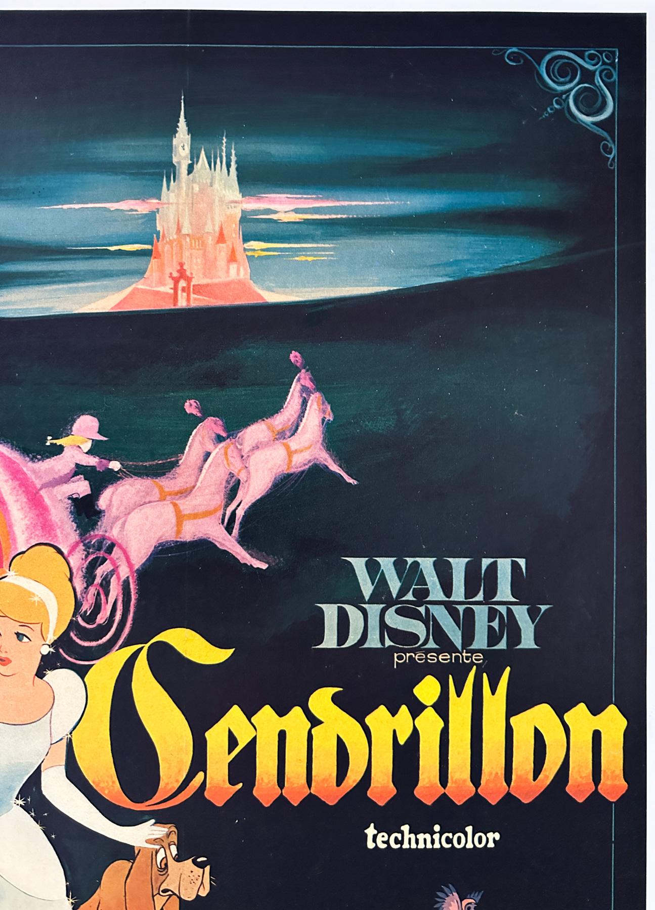 Poster cinematografico francese di Cenerentola R1960s Petite Film, Disney In condizioni ottime in vendita a Bath, Somerset