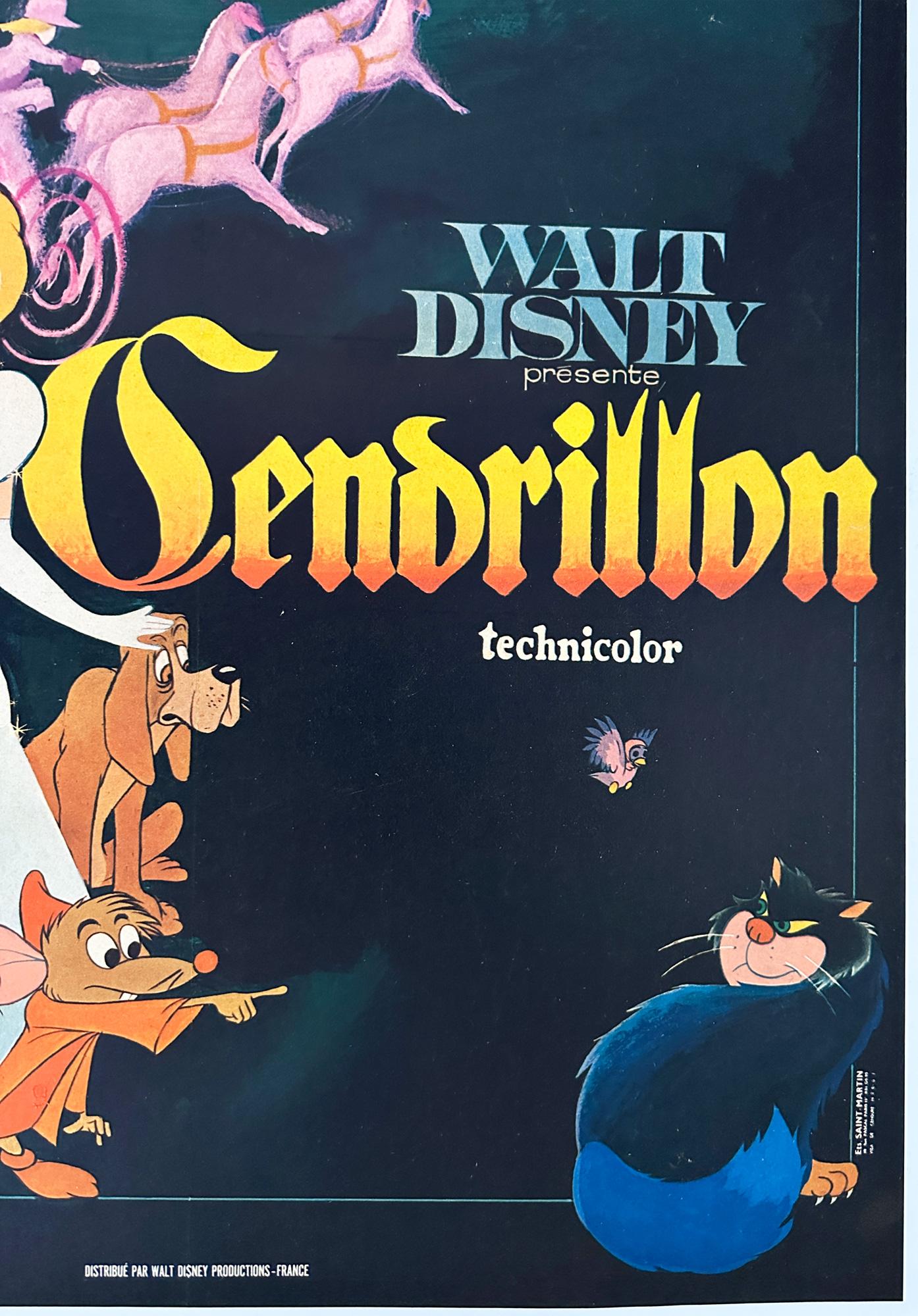 Lino Poster cinematografico francese di Cenerentola R1960s Petite Film, Disney in vendita