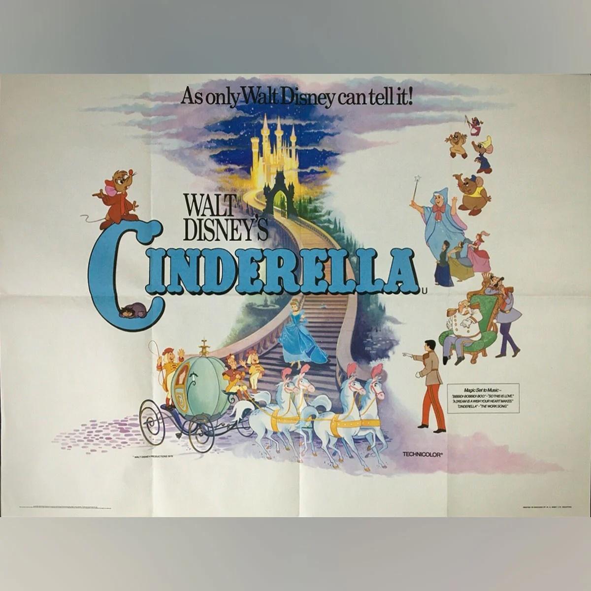 Aschenputtel (R1976)
Original British Quad (30 X 40 Zoll)

Als Aschenputtels grausame Stiefmutter sie daran hindert, den königlichen Ball zu besuchen, erhält sie unerwartete Hilfe von den liebenswerten Mäusen Gus und Jaq und von ihrer guten