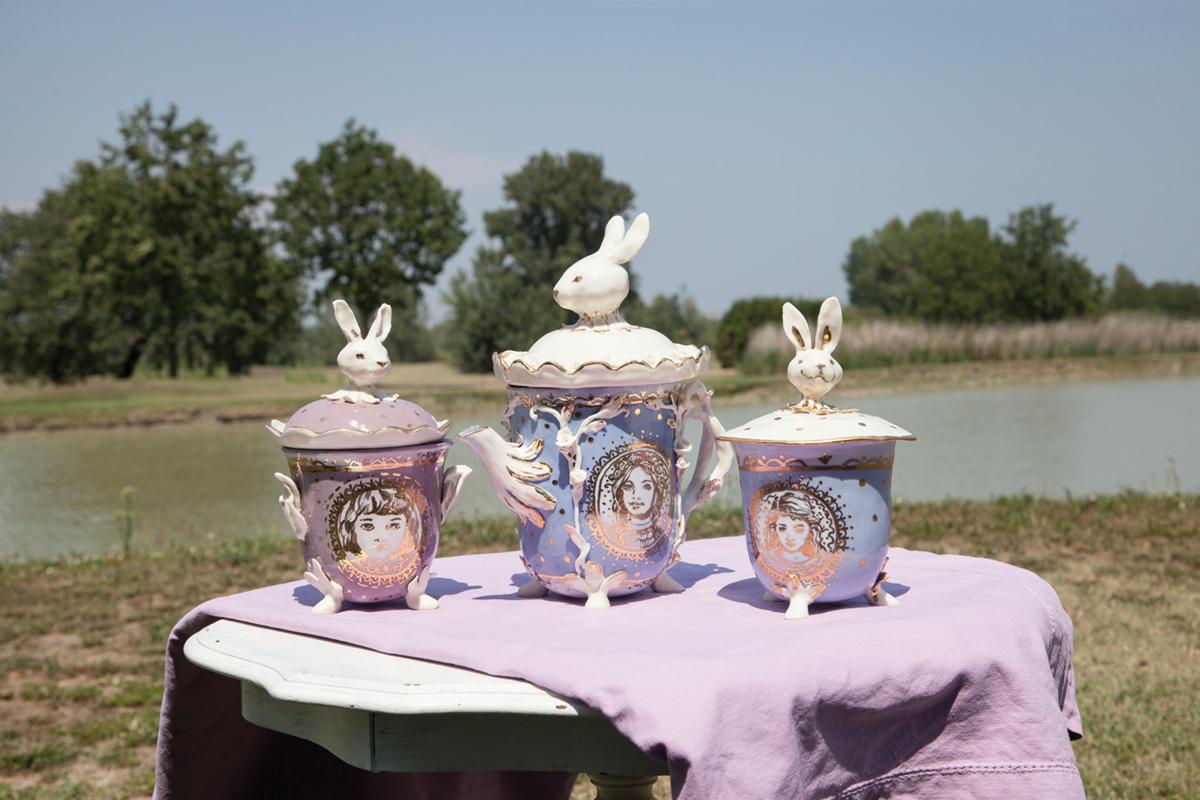 Sucrier Cinderella, porcelaine fabriqué à la main en Italie, design artisanal 2021 en vente 11