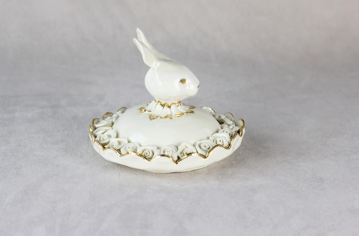 Italian Cinderella Sugar Bowl, Porcelain Handmade in Italy, Handcrafted Design 2021 For Sale