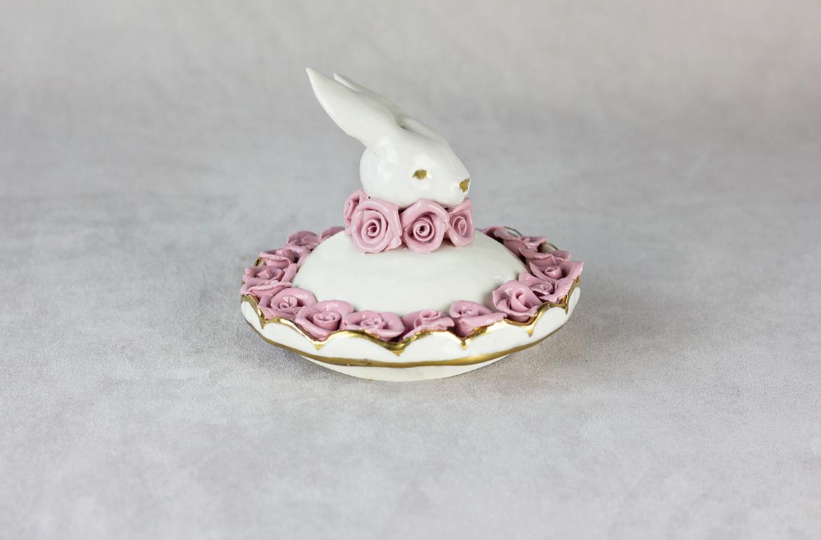 Hand-Crafted Cinderella Sugar Bowl, Porcelain Handmade in Italy, Handcrafted Design 2021 For Sale