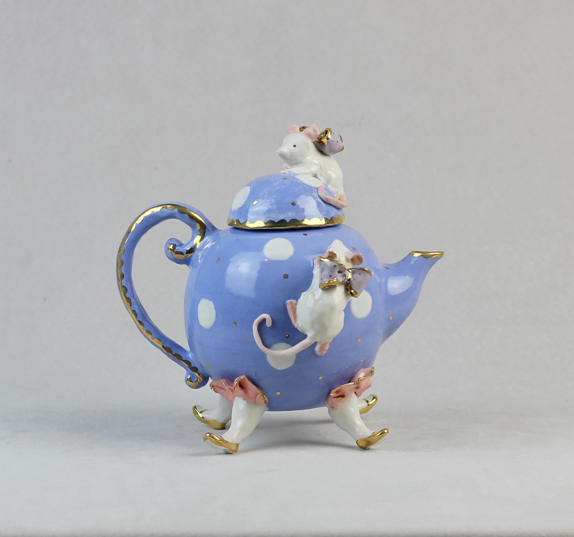 Baroque Théière Cinderella's Mice, fabriquée à la main en Italie, design artisanal de luxe, 2021 en vente