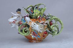 Cinderella's Pumpkin Teapot, Handmade in Italy, Luxury Handcrafted Design 2021