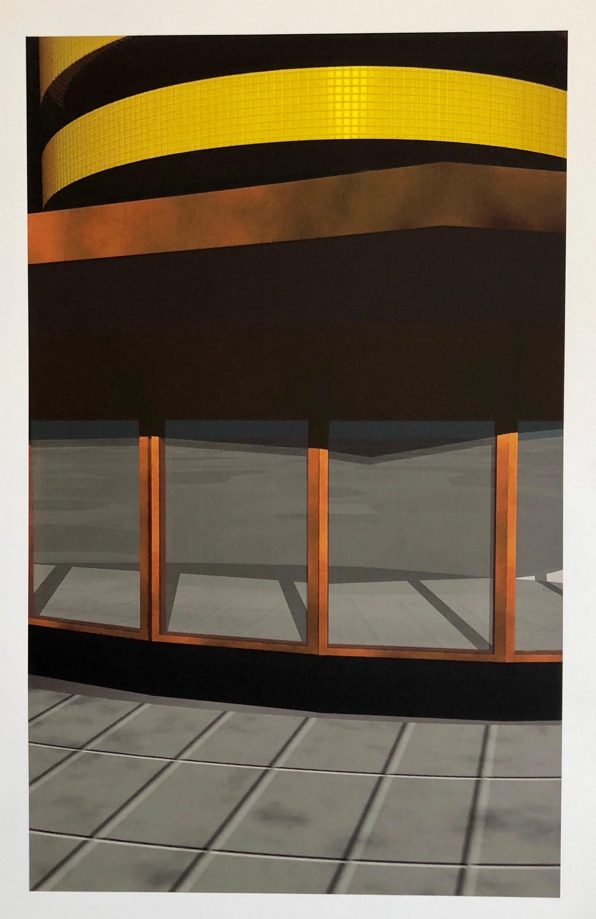 Figurative Print Cindy Bernard - Proposition d'emplacement Iris Édition 12 signée à la main Étude architecturale