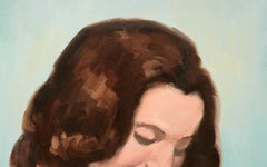 Portrait of a Woman and Infant in White - Oil on Canvas Natalie Wood