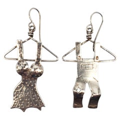 Cindy Harley 1995 Orecchini "Stendibiancheria" in argento sterling n. 24835