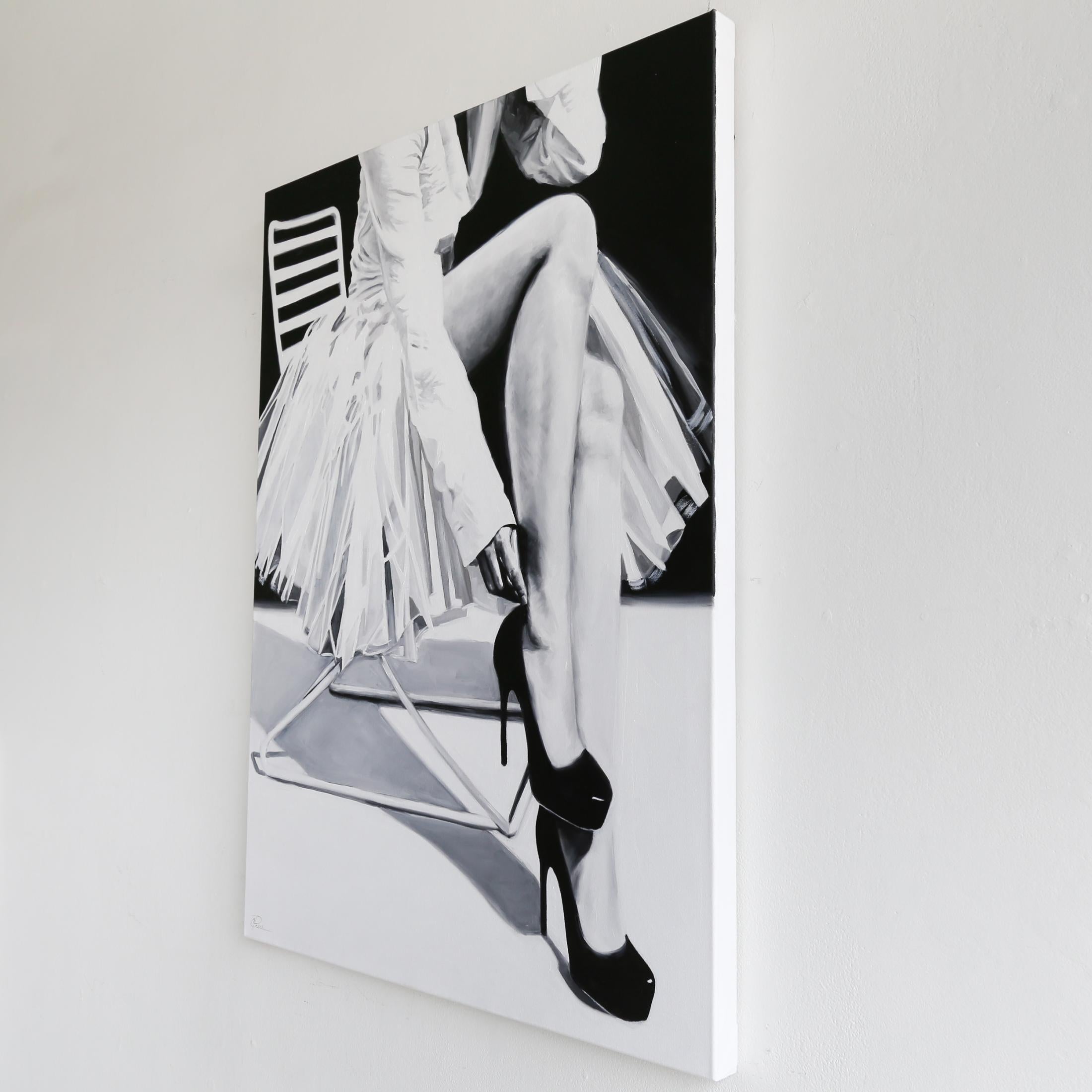 Límite legal - Figurative Painting Gris de Cindy Press