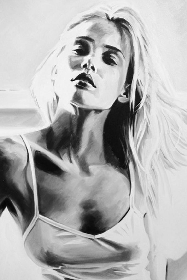 photorealistic black and white oil painting of a gorgeous blonde woman
Sexy, Fashion
New Wave POP influenced.


About the Artist:
Cindy Press is a visual artist living and working in New York. She was born and raised in Philadelphia where she